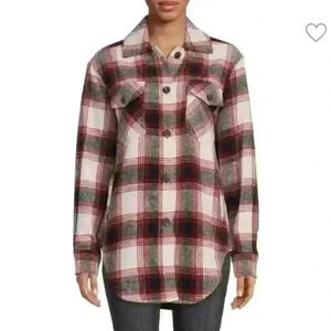 Plaid Fleece Shacket XS NWT